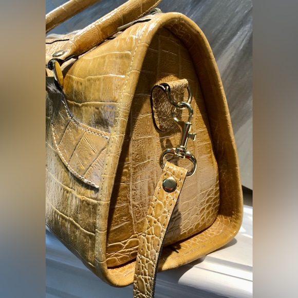 Vintage Vivace’ shoulder satchel. Embossed tan leather, beautiful condition - Picture 9 of 15